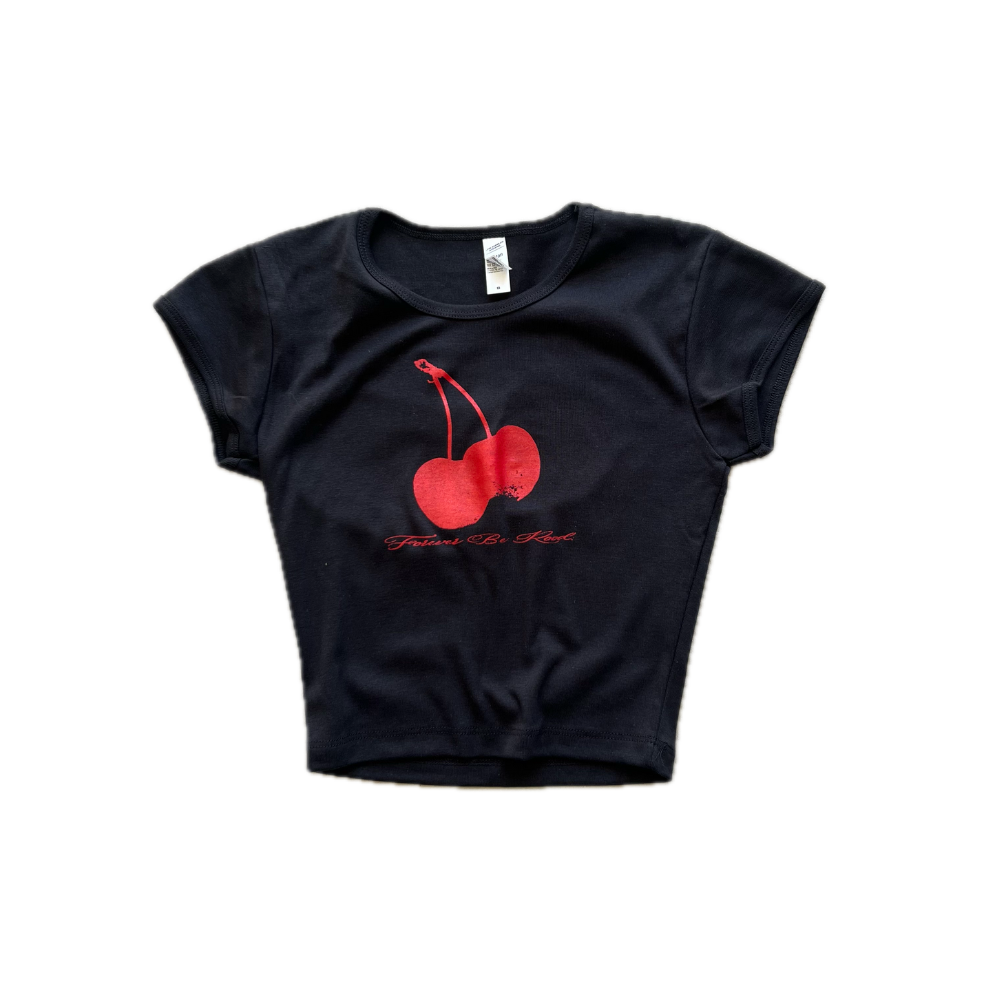 CHERRY BABY TEE BLACK