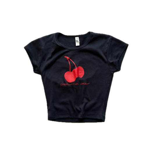 CHERRY BABY TEE BLACK